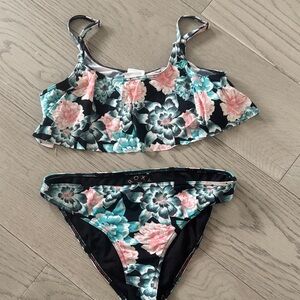 Roxy Black Floral Bikini Set